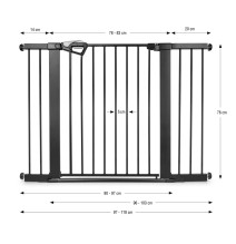 76-118 cm. metaliniai apsauginiai varteliai Milly Mally Guardy
